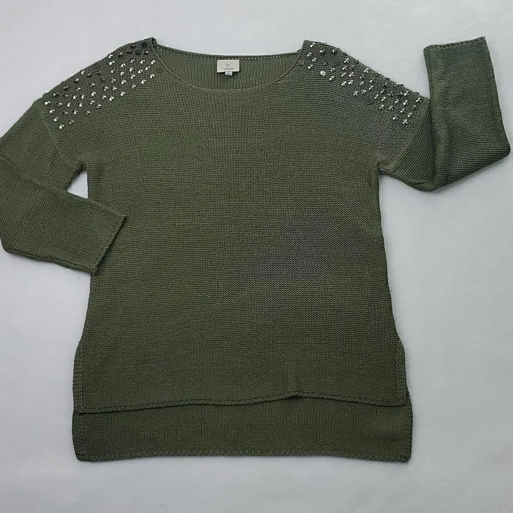 Hot & Delicious Green Studed Sweater Size M/L - Picture 11 of 16